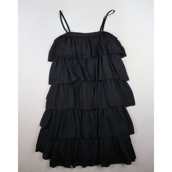 ERIN FETHERSTON FOR TARGET - WOMEN'S BLACK RUFFLE LAYERED DRESS - SIZE 7 - Picture 1 of 7
